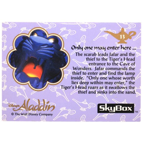 1993 SkyBox Aladdin Disney #13 Only One May Enter Here Trading Card - Picture 2 of 2